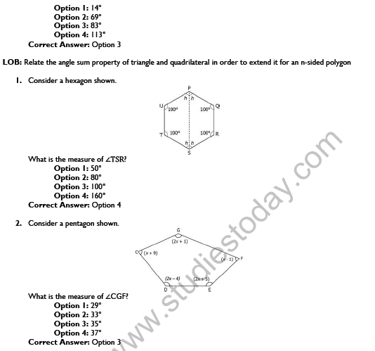 assignment on quadrilaterals class 8